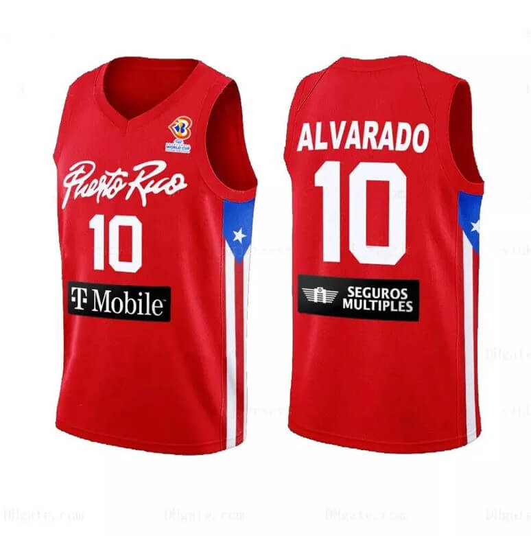 Alvarado 10 custom Puerto Rico Basketball Jerseys stitched