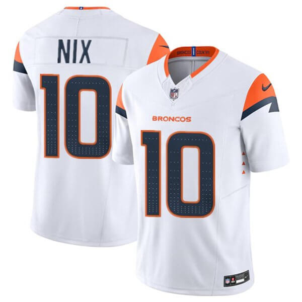 Denver Broncos #10 Bo Nix White 2024 Limited Football Stitched Jersey