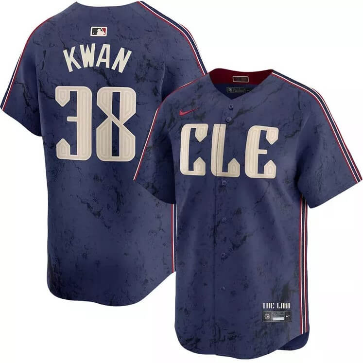 Steven Kwan #38 Cleveland Guardians 2024 City Connect Stitched Jersey Navy